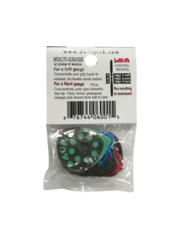 Bolsa 6 Púas Dava 6024 Control Grip Tips Combo