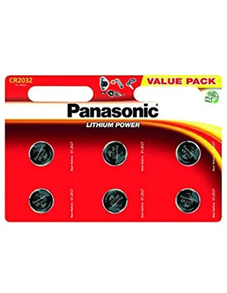 Blister 6 Pilas Botón Panasonic 3V. CR2032