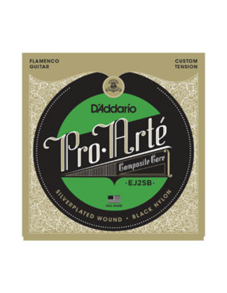 Juego Cuerdas Guitarra Flamenco D'Addario EJ-25B Black Nylon