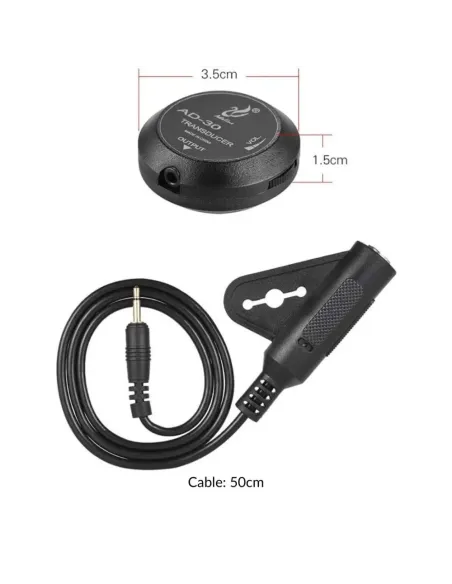 Pastilla Piezo Instrumento Acústico Adeline AD-30 Jack Hembra