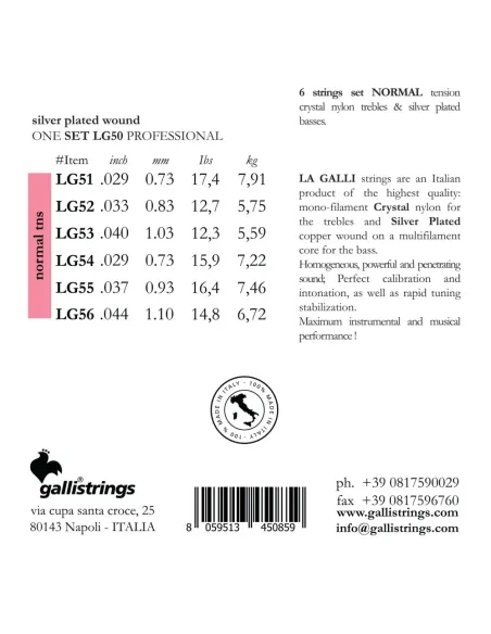 Cuerda 1ª Galli Clásica LG-51