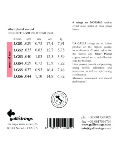 Cuerda 2ª Galli Clásica LG-52