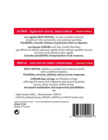 Juego Savarez Clásica New Cristal Corum 500-CR