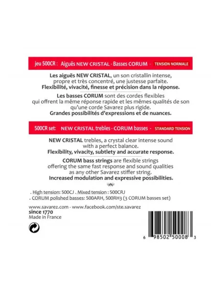 Juego Savarez Clásica New Cristal Corum 500-CR