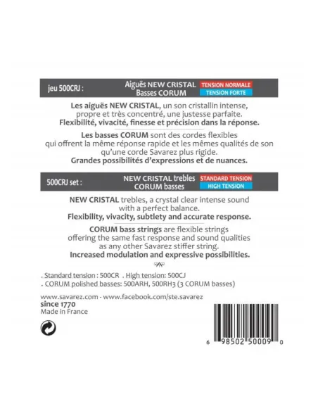 Juego Savarez Clásica New Cristal Corum 500-CRJ