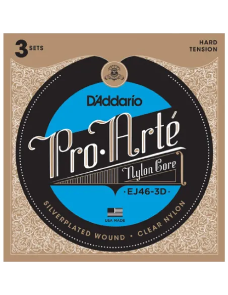 Juego Cuerdas Guitarra Clásica D'Addario EJ-46-3D Tensión Fuerte