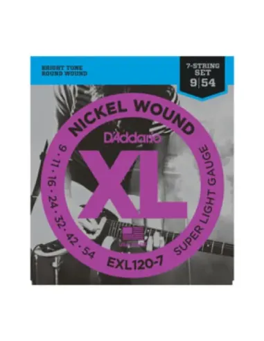 Juego Cuerdas Guitarra Eléctrica 7 Cuerdas D'Addario EXL-120-7 009-054