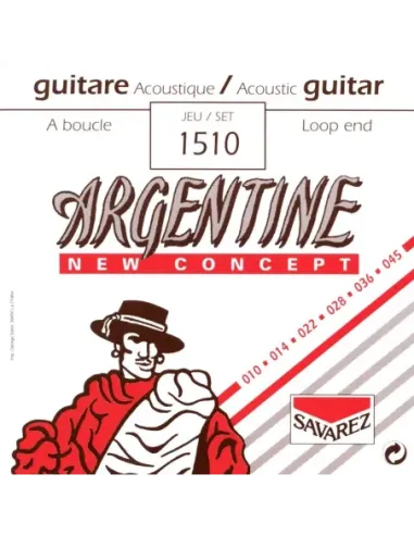 Juego Savarez Acústica Argentine 1510 10-45 Lazo