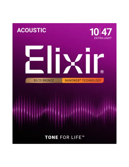 Juego Cuerdas Guitarra Acústica Elixir Nanoweb 11002 (10-47)