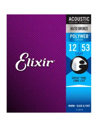 Juego Cuerdas Guitarra Acústica Elixir Polyweb 11050 (12-53)
