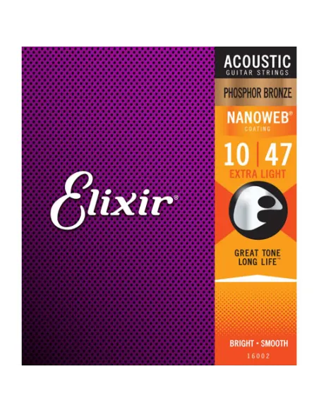 Juego Cuerdas Acústica Elixir Phosphor Nanoweb 16002 (10-47)