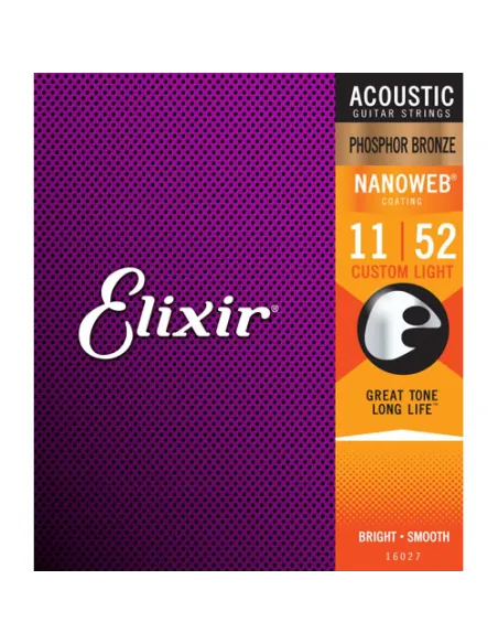 Juego Cuerdas Acústica Elixir Phosphor Nanoweb 16027 (11-52)