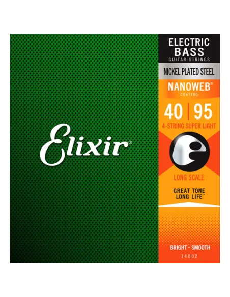 Juego Cuerdas Bajo Elixir Nickel 14002 (40-95)