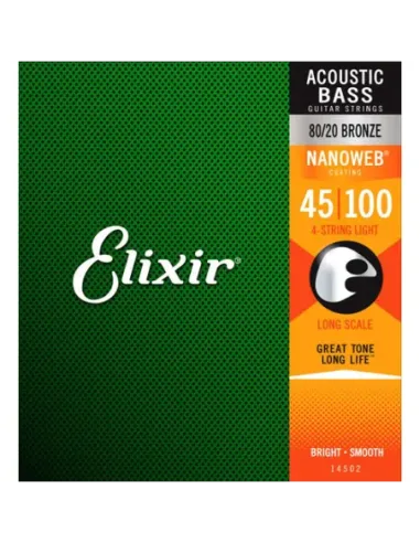Juego Cuerdas Bajo Acústico Elixir 14502 (45-100)