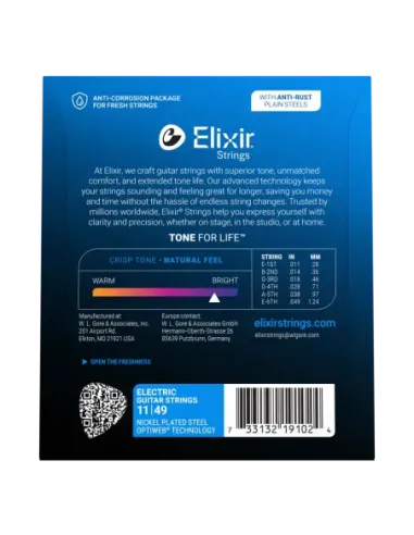 Juego Cuerdas Eléctrica Elixir Optiweb 19077 (010-052)