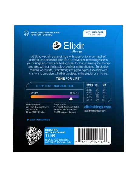 Juego Cuerdas Eléctrica Elixir Optiweb 19077 (010-052)