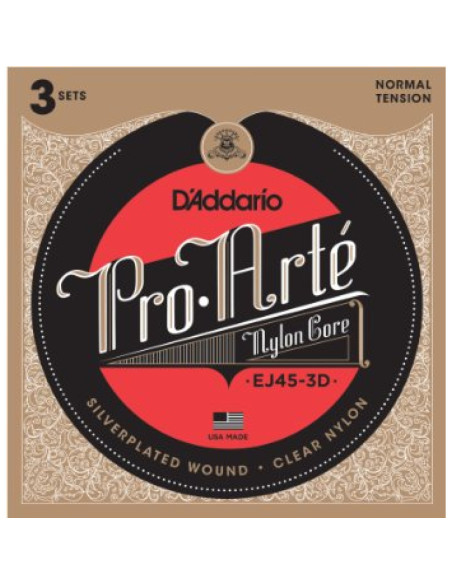 Juego Cuerdas Guitarra Clásica D'Addario EJ-45-3D Tensión Normal