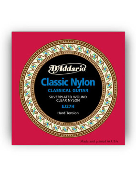 Juego Cuerdas Guitarra Clásica D'Addario Student EJ-27H Tensión Fuerte
