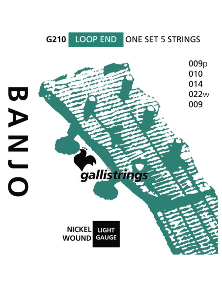 Juego Banjo 5 Cuerdas Galli G-210