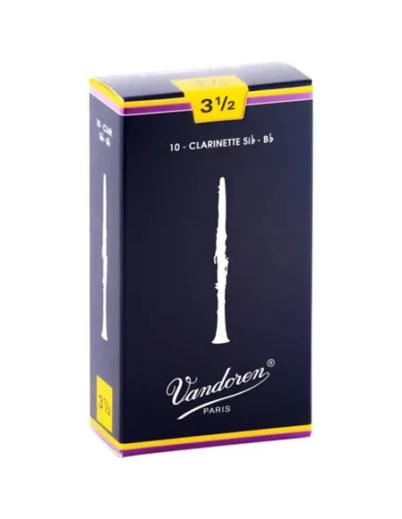 Caja 10 Cañas Clarinete Vandoren Tradicional 3½ caja azul