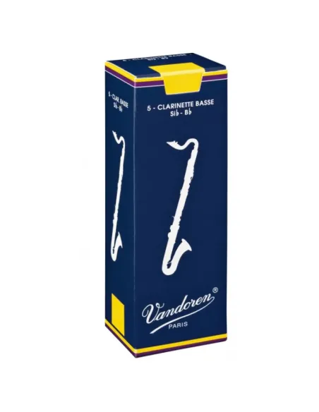 Caja 5 Cañas Clarinete Bajo Vandoren Tradicional 2 azul