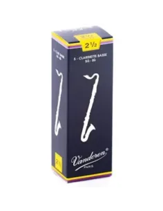 Caja 5 Cañas Clarinete Bajo Vandoren Tradicional 2½ azul 2