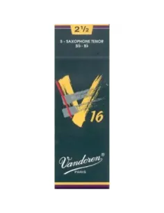Caja 5 Cañas Saxo Tenor Vandoren V-16 2½ caja verde oscuro 2