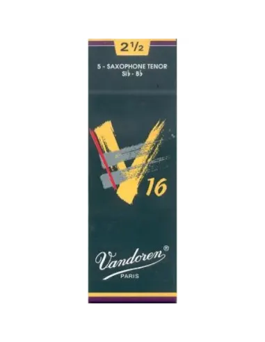 Caja 5 Cañas Saxo Tenor Vandoren V-16 2½ caja verde oscuro