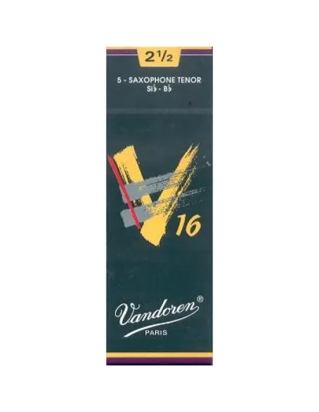 Caja 5 Cañas Saxo Tenor Vandoren V-16 2½ caja verde oscuro