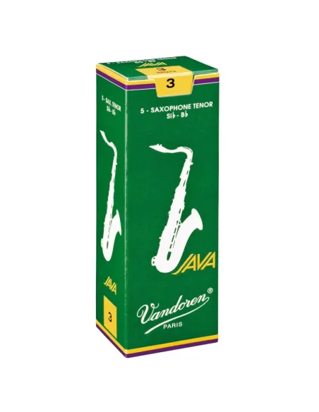 Caja 5 Cañas Saxo Tenor Vandoren Java 2½ caja verde
