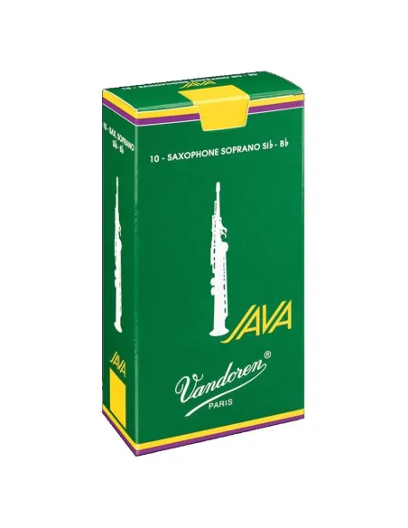 Caja 10 Cañas Saxo Soprano Vandoren Java 3½ caja verde