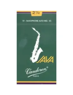 Caja 10 Cañas Saxo Alto Vandoren Java 2½ caja verde 2