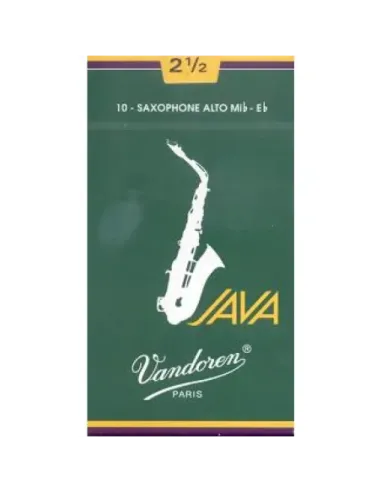 Caja 10 Cañas Saxo Alto Vandoren Java 2½ caja verde