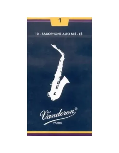 Caja 10 Cañas Saxo Alto Vandoren Tradicional 1 caja azul