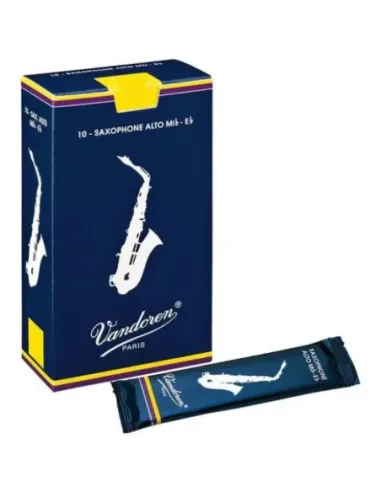 Caja 10 Cañas Saxo Alto Vandoren Tradicional 1½ caja azul