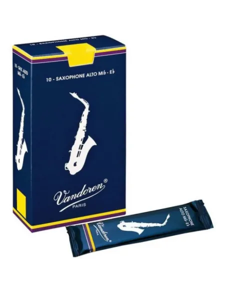 Caja 10 Cañas Saxo Alto Vandoren Tradicional 1½ caja azul