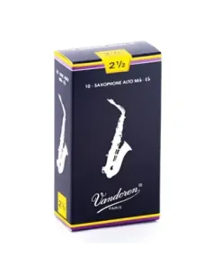 Caja 10 Cañas Saxo Alto Vandoren Tradicional 2½ caja azul 2