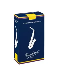 Caja 10 Cañas Saxo Alto Vandoren Tradicional 3½ caja azul 2