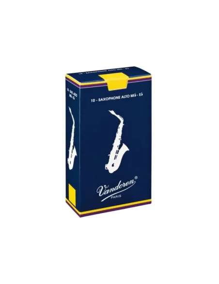 Caja 10 Cañas Saxo Alto Vandoren Tradicional 4 caja azul