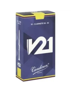 Caja 10 Cañas Clarinete Vandoren V-21 2½ caja azul claro 2