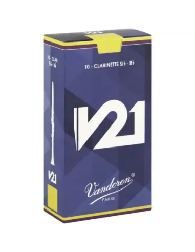 Caja 10 Cañas Clarinete Vandoren V-21 2½ caja azul claro