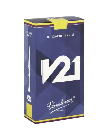 Caja 10 Cañas Clarinete Vandoren V-21 2½ caja azul claro