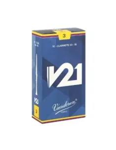 Caja 10 Cañas Clarinete Vandoren V-21 3 caja azul claro 2