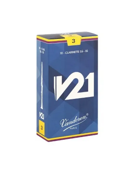 Caja 10 Cañas Clarinete Vandoren V-21 3½ caja azul claro