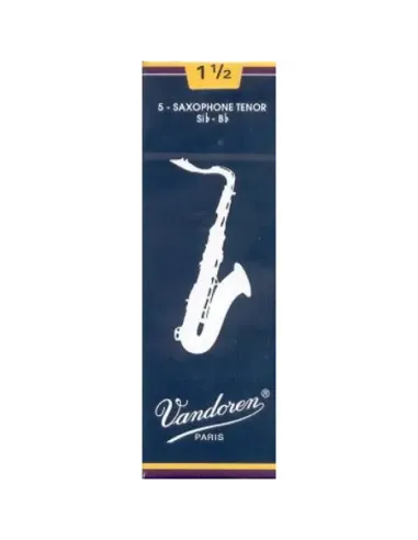 Caja 5 Cañas Saxo Tenor Vandoren Tradicional 2 caja azul