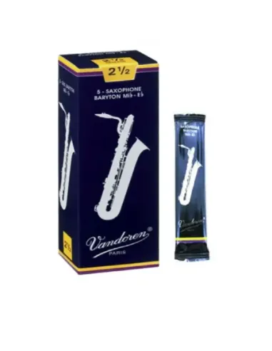 Caja 5 Cañas Saxo Barítono Vandoren Tradicional 2½ azul