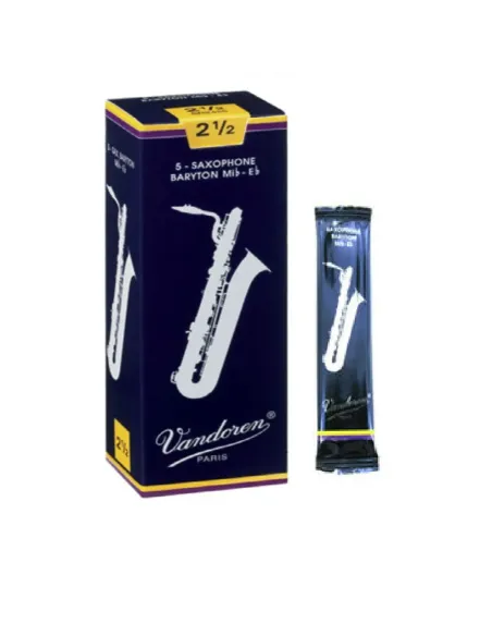 Caja 5 Cañas Saxo Barítono Vandoren Tradicional 2½ azul