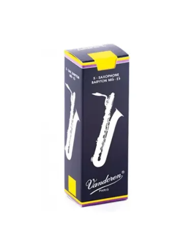 Caja 5 Cañas Saxo Barítono Vandoren Tradicional 3½ azul