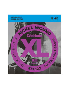 Juego Cuerdas Guitarra Eléctrica D'Addario EXL-120 009-042