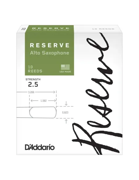 Caja 10 Cañas Saxo Alto Organic Reserve by D'Addario 2½